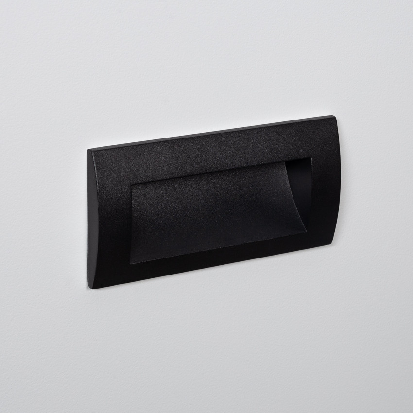 Segnapasso per Esterno LED 4W Incasso Parete Rettangolare Nero Elin  