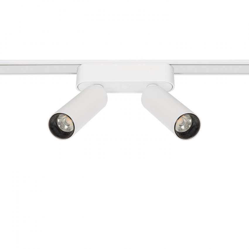 Faretto Doppio LED Binario Magnetico Monofase 25mm Super Slim 14W 48V CRI90 Bianco (UGR16)
