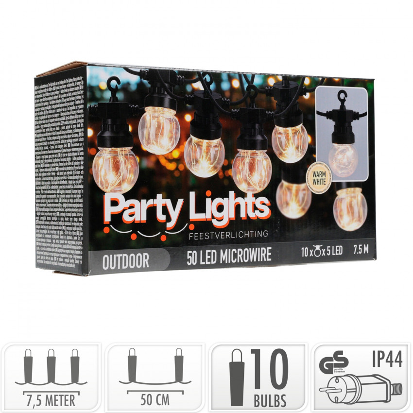 Guirnalda Exterior LED de 10 Bombillas Bernia 7.5m