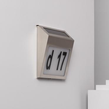 Applique da Parete LED Solare Per Esterni Metallo per Numero Civico Barua 6500K