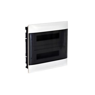 Scatola da Incasso Practibox S per Pareti Divisorie Convenzionali Porta Trasparente 2x12 Moduli LEGRAND 135052 Bianco