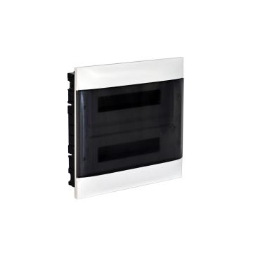 Scatola da Incasso Practibox S per Pareti Divisorie Convenzionali Porta Trasparente 2x18 Moduli LEGRAND 137057 Bianco