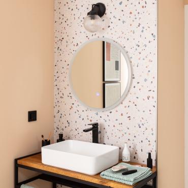 Specchio Bagno con Luce LED e Antiappannamento Ø60 cm Minna 4000K