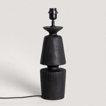 Base per Lampada da Tavolo Legno Alaia ILUZZIA Nero