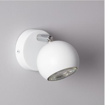 Lampada da Parete in Alluminio Orientabile 1 Faretto Ates Bianco Bianco