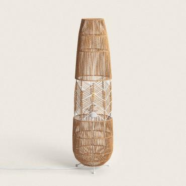 Lampada da Terra in Carta Intrecciata Satie Naturale