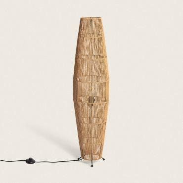 Lampada da Terra in Carta Intrecciata Mahali Naturale
