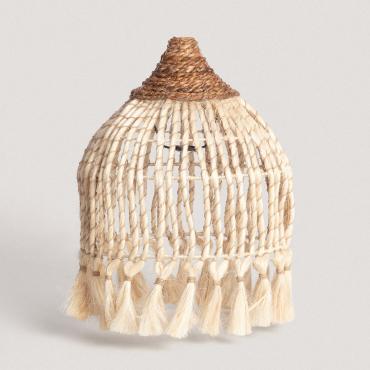 Paralume Lampada Sospensione Rattan e Ramia Kempo Buki ILUZZIA Naturale