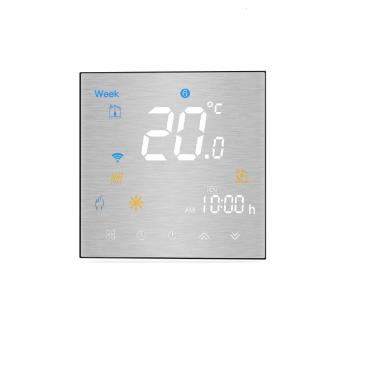 Termostato Wi-Fi Programmabile Metallico per Riscaldamento Argento