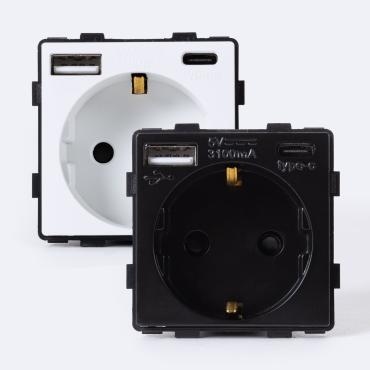 Presa con USB Schuko Tipo F Modern Bianco