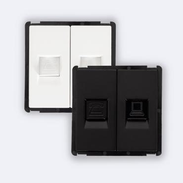 Presa RJ45 CAT 6 Internet + RJ11 Teléfono Modern Bianco