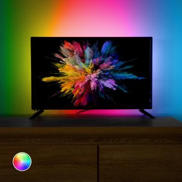 Kit di Strisce LED RGB 5V DC 30LED/m con USB per Televisione 2m IP65 RGB