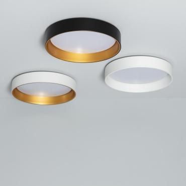 Plafoniera LED 20W Circolare Metallo Ø450 mm CCT Selezionable Broadway Bianco / Oro