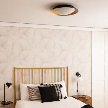 Plafoniera LED 30W Circolare Metallo Ø500 mm CCT Selezionabile Taylor Bianco / Oro