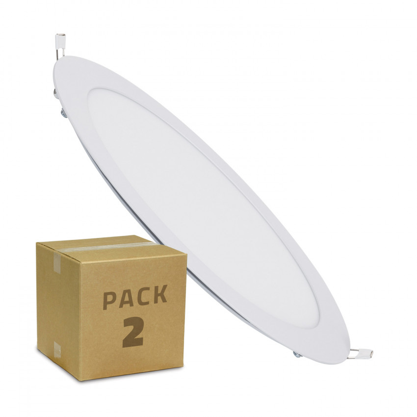 Zestaw 2 Opraw LED Okrągłych 18W Średnica Wycięcia Ø 205 mm