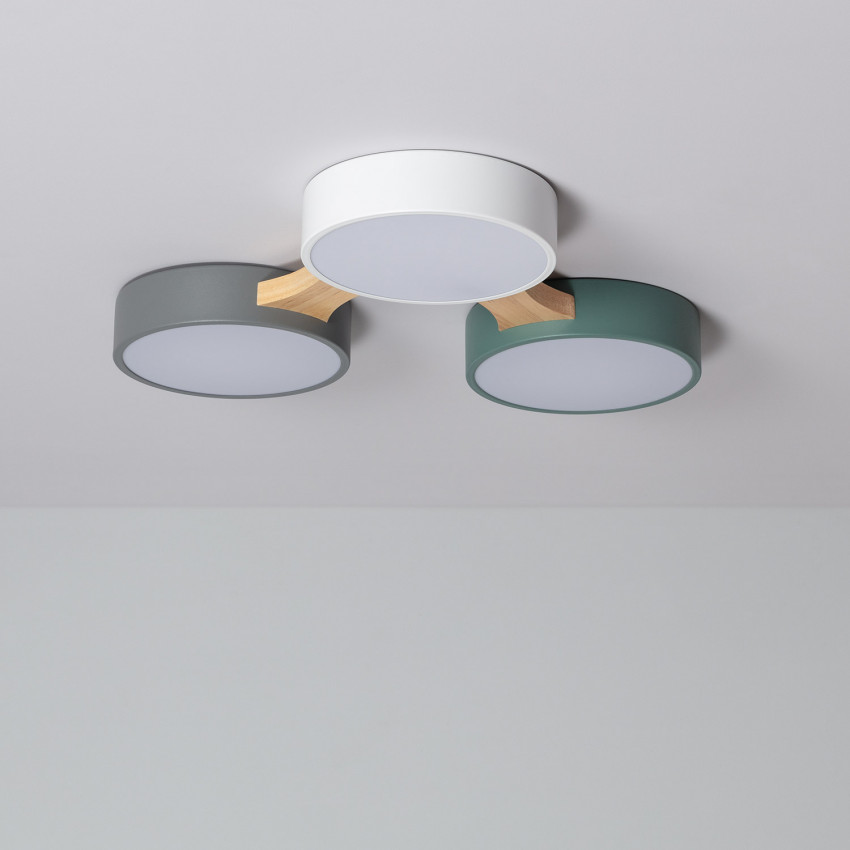 Plafon LED 30W Drewniano-Metalowy CCT Seleccionable Sams 
