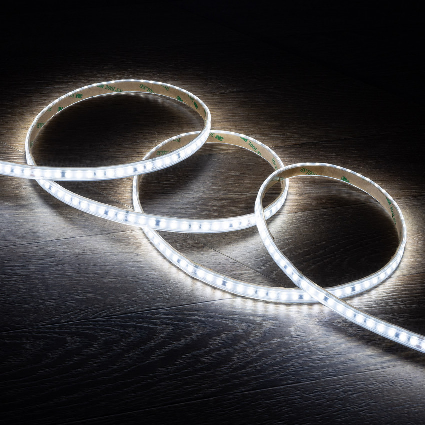 Taśma LED Samoregulująca 220V AC Ściemnialna 120 LED/m Biała Zimna IP65 High Lumen na Wymiar Szerokość 12mm Cięcie co 10 cm