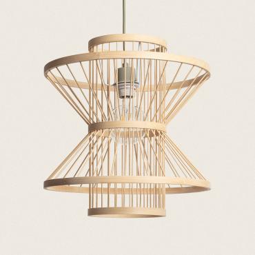 Lampa Wisząca Bambusowa NamibiaNaturalny / Czarny