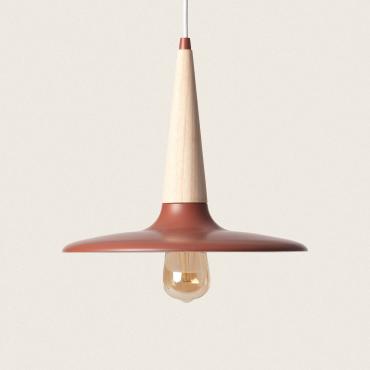 Lampa Wisząca z Metalu i Drewna BekasiBiały
