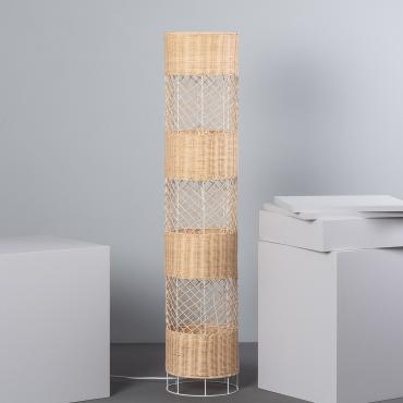 Lampa Podłogowa z Rattanu RubraNaturalny / Czarny