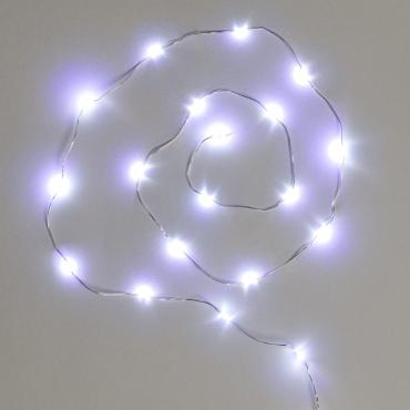 Girlanda LED Drut Zewnętrzna na Baterie 1m Zimna BielPrzezroczysty