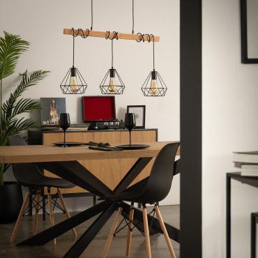 Lampa Wisząca Metalowa Sardo 3 ReflektoryCzarny