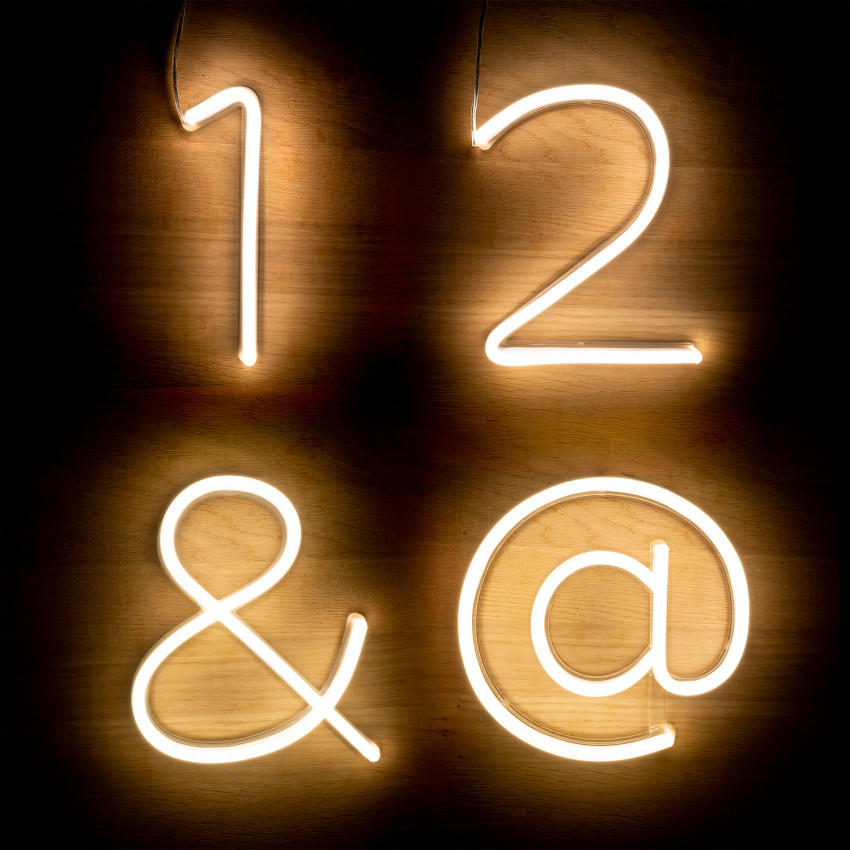 Neon LED Numbers and Symbols
