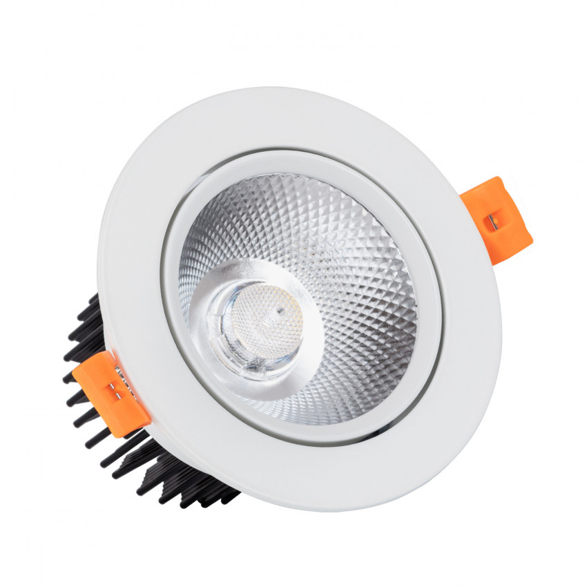 White Round 12W (UGR19) Flicker-free COB LED Downlight Ø 90 mm Cut-Out