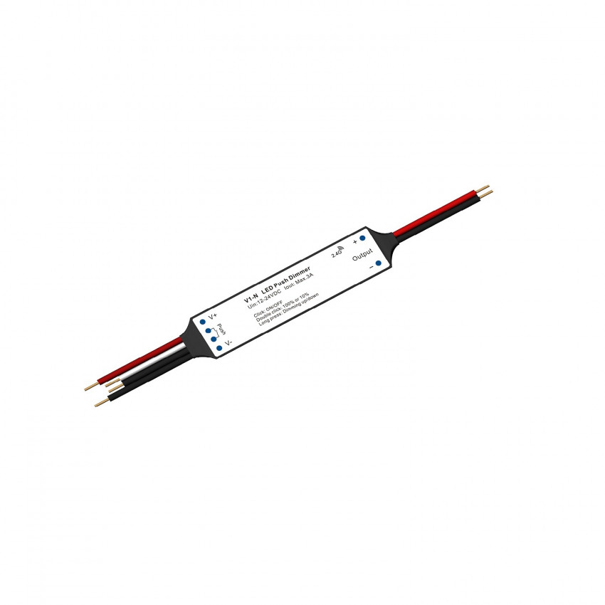 Mini RF Controller for Monochrome LED Strips with Push-button Dimmer 