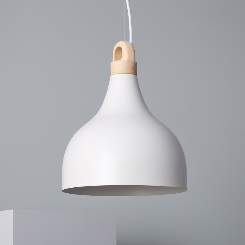 Luxo Metal & Wood Pendant Lamp