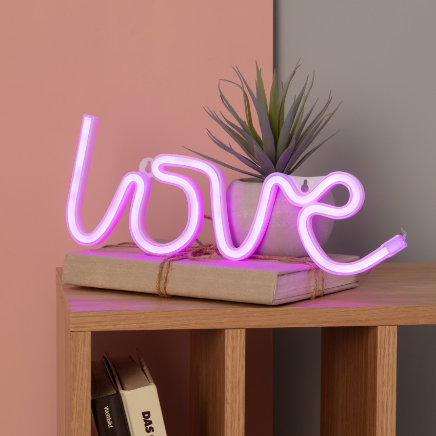 Neon LED Love On Batteries