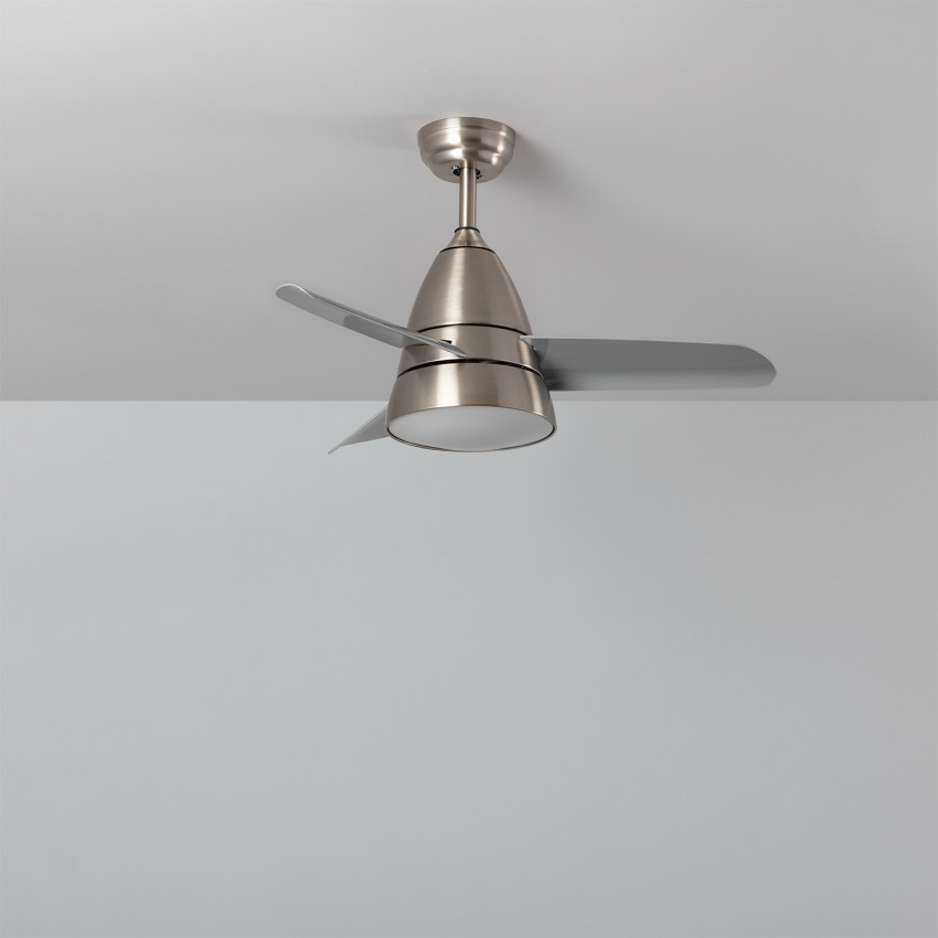 Silver  91cm Motor DC 'Industrial' LED Ceiling Fan