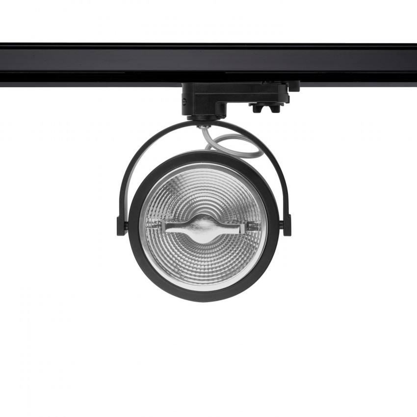 Black 15W AR111 CREE LED Spotlight for a Three-Circuit Track (Dimmable)