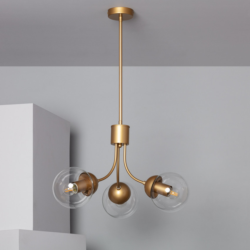 Trident Metal & Glass Pendant Lamp 