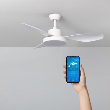 White 121cm Caspio WiFi LED Ceiling Fan with DC Motor