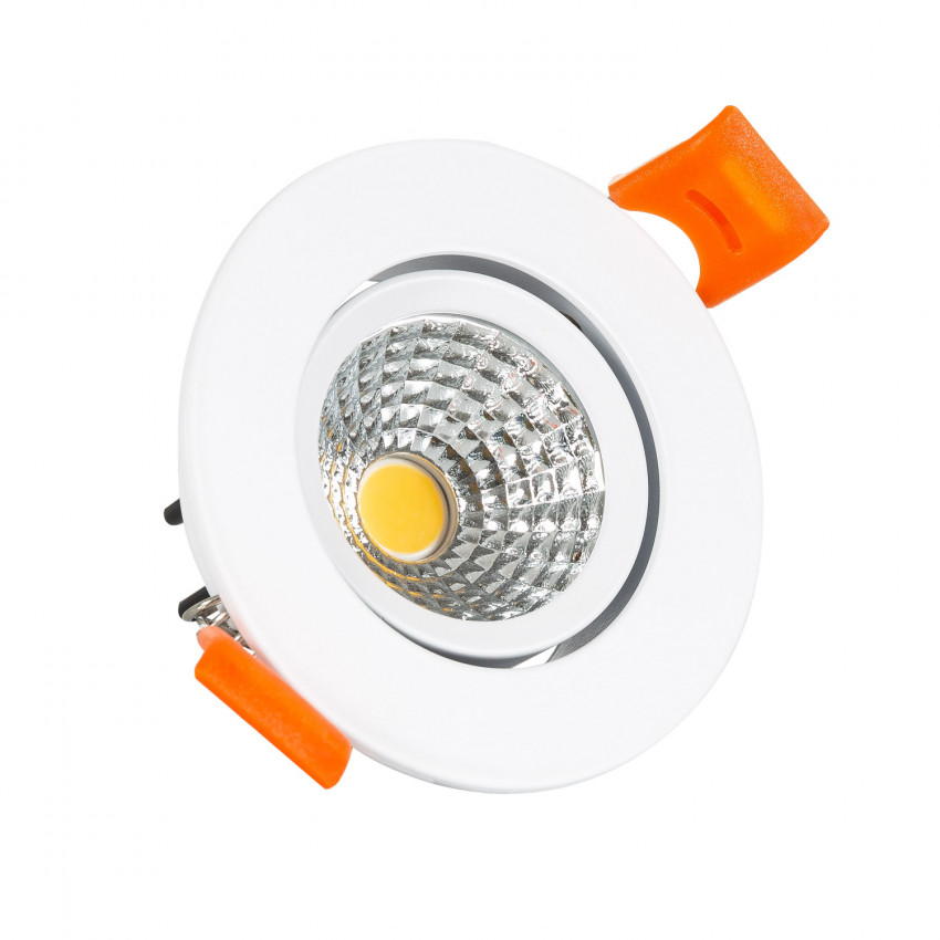 White Round 5W Adjustable Expert Colour CRI92 COB LED Downlight Ø70 mm Cut-Out