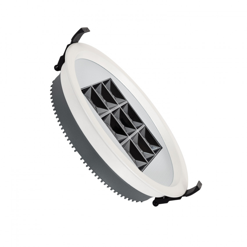 White Round 30W (UGR17) LED Downlight Ø 205mm Cut-Out 