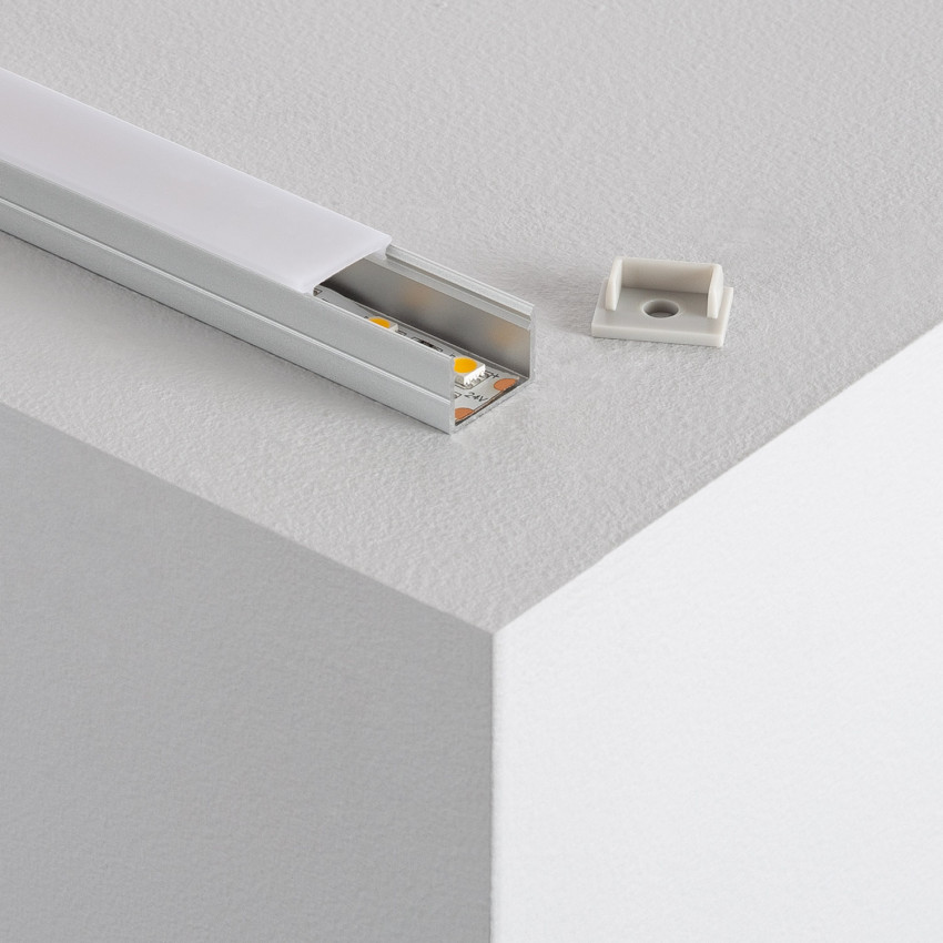 Aluminium Profile with Continuous Cover  LED Strips up to 15mm