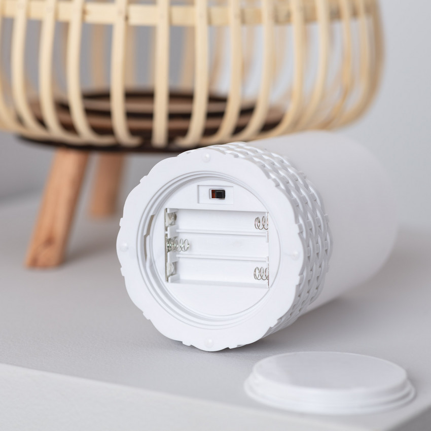 Lámpara de Mesa LED de Ratán Trípoli