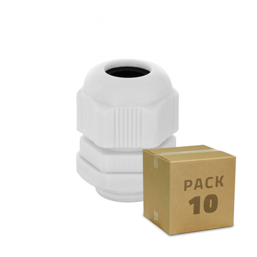 Pack of 10 Units Nylon IP68 Cable Glands Multi-Size