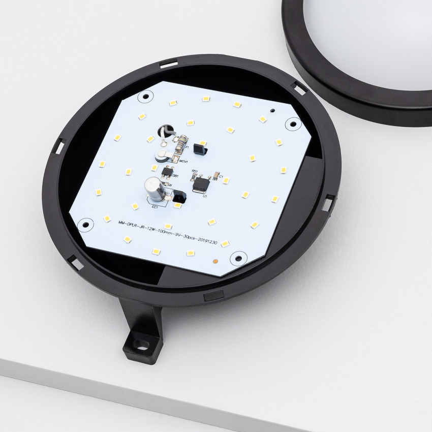 Black Round Hublot 12W LED Surface Panel