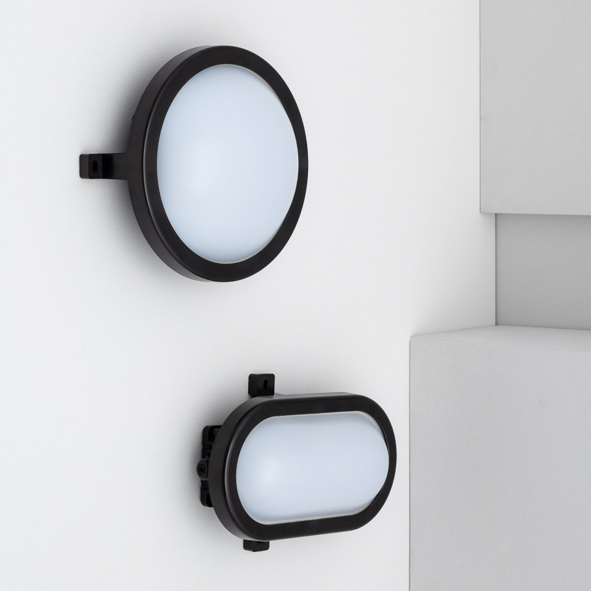 Black Round Hublot 12W LED Surface Panel