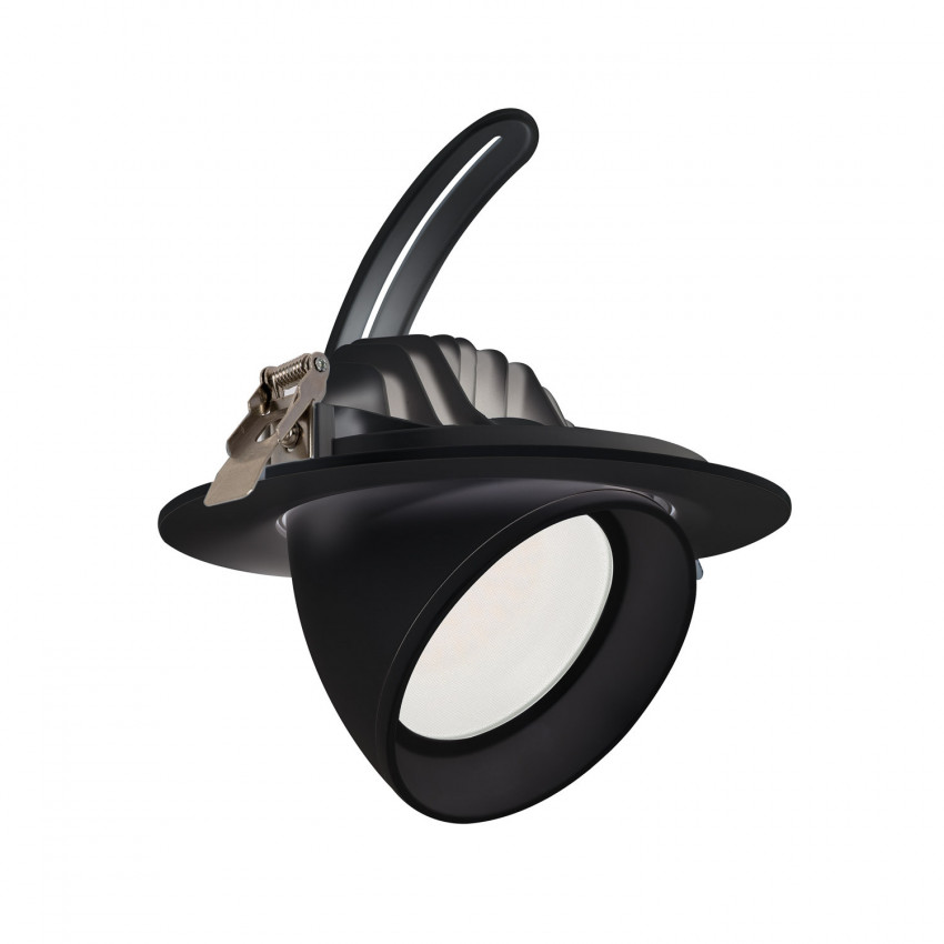 24W 120lm/W Directional No Flicker LIFUD Round LED Downlight OSRAM in Black  
