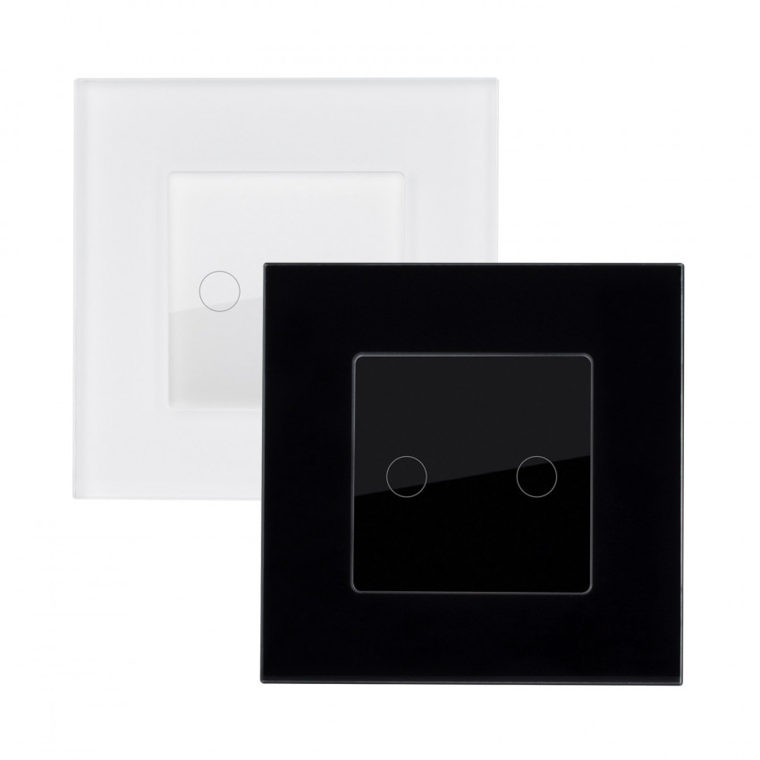 Double Tactile Switch with Modern Glass Frame