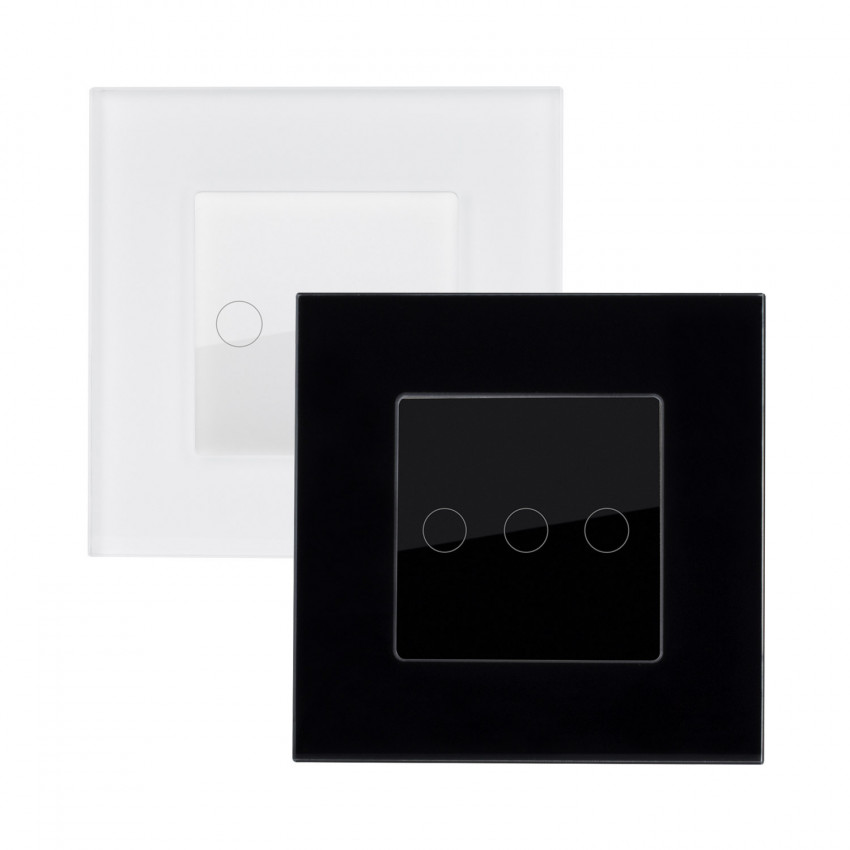 Triple Tactile Switch with Modern Glass Frame